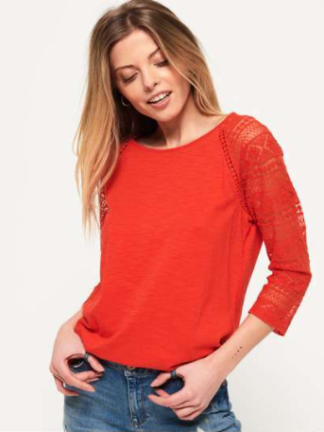 Superdry Raglan blondebluse, rød